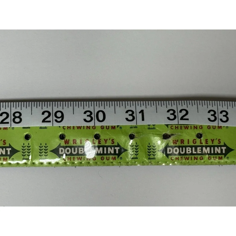VTG Original Wrigleys Doublemint Gum Belt Green W/ Clear Buckle Size M 36